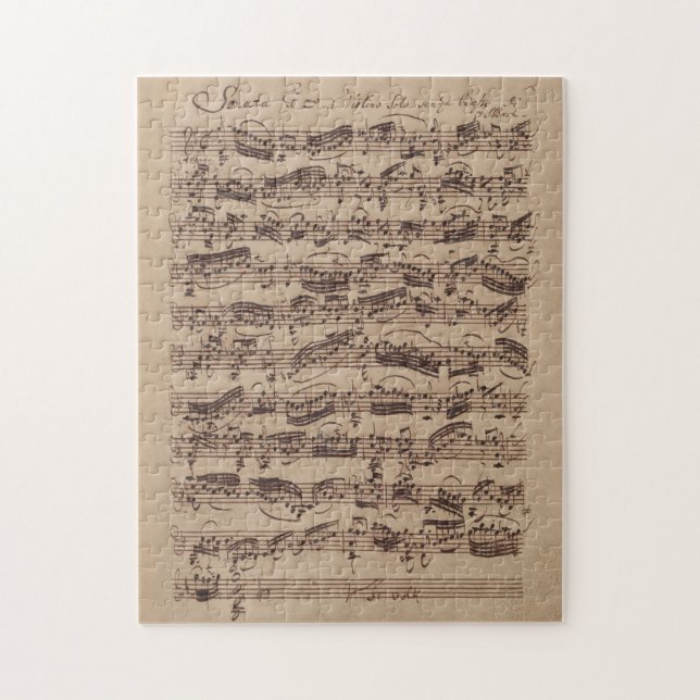 Puzzle Antique Sheet Music Bach Manuscript (Vertical)