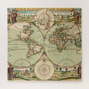 Puzzle Antique Vintage carte du monde
