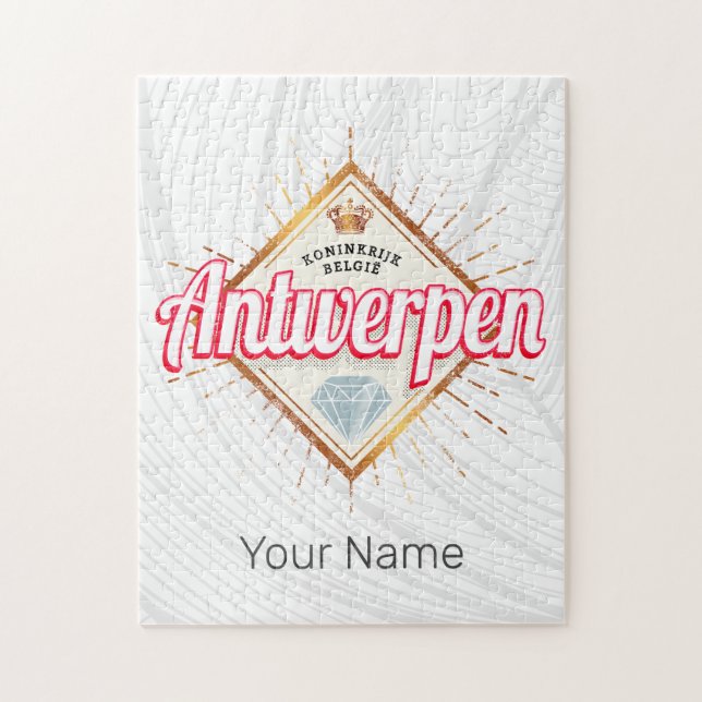 Puzzle Anvers Flanders Belgique Souvenir Vintage rétro (Vertical)