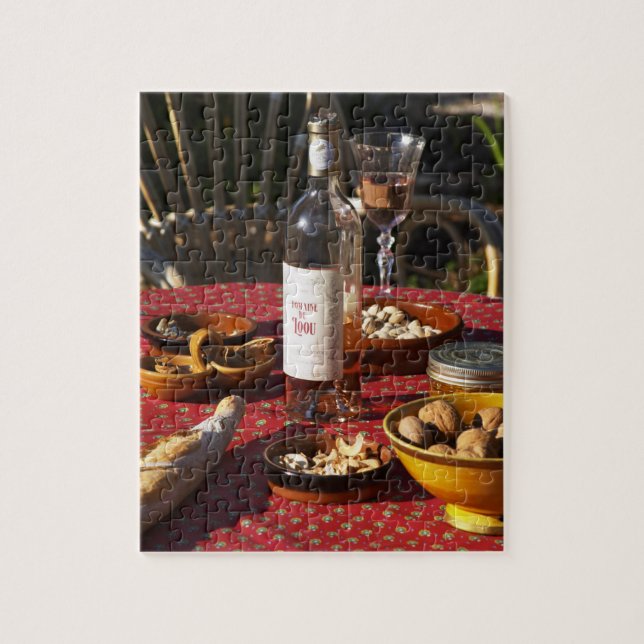 Puzzle Apéritif et apéritifs préparés : pain, olives, (Vertical)