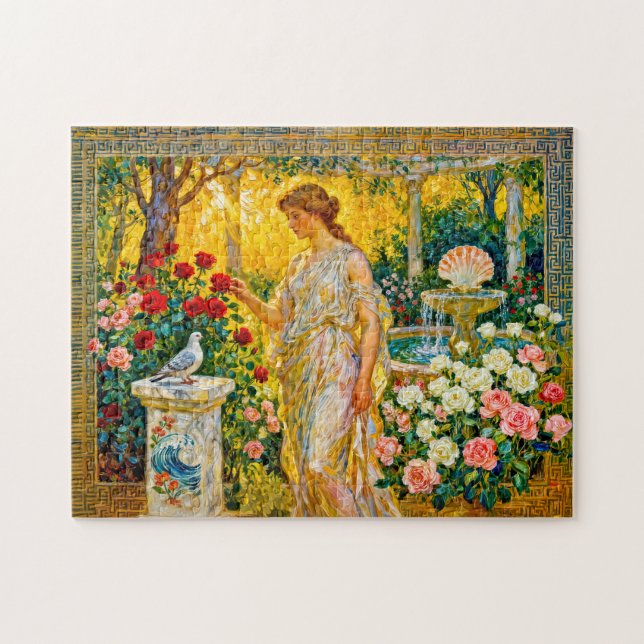 Puzzle Aphrodite in Rose Garden with Fountain, Shell and  (Horizontal)