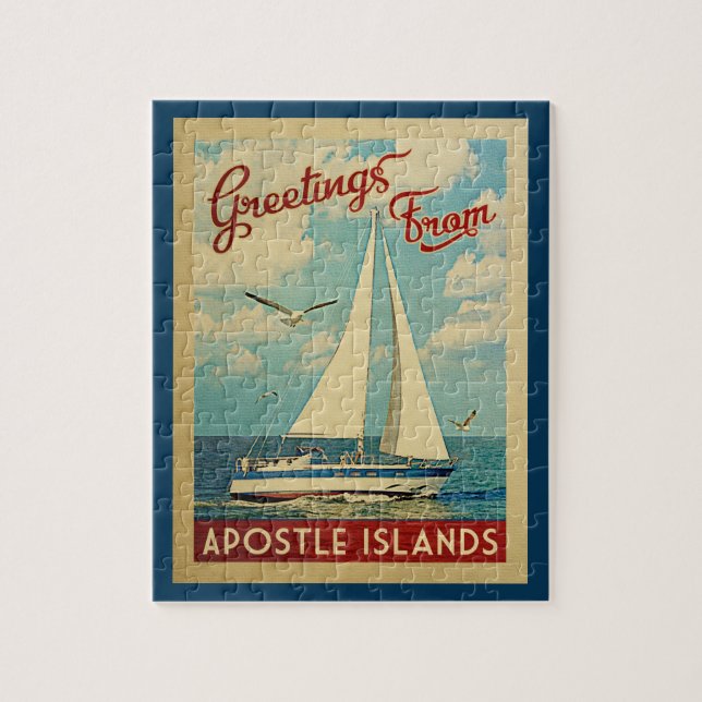 Puzzle Apostles îles Vintage voyage de voilier Wisconsin (Vertical)