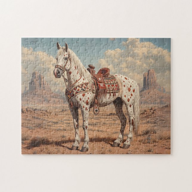 Puzzle Appaloosa Cheval Peint Désert Pittoresque (Horizontal)