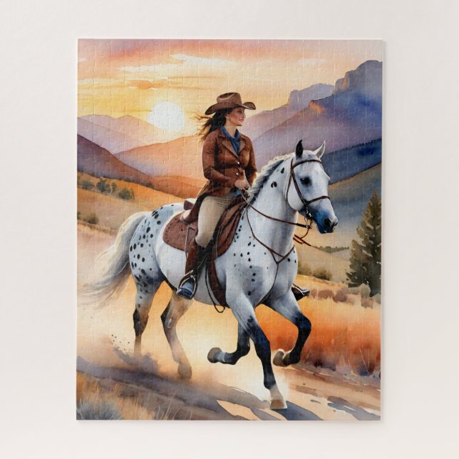 Puzzle Appaloosa Horse aquarelle Leopard (Vertical)