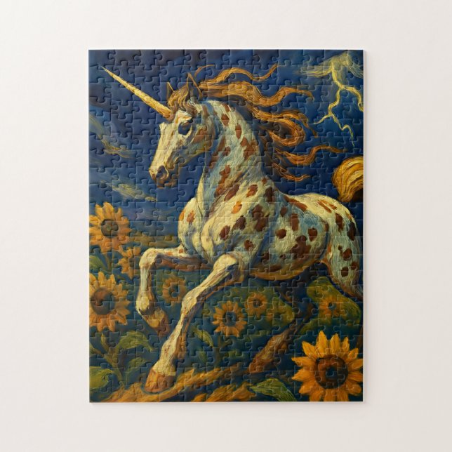 Puzzle Appaloosa Unicorne dans une tempête (Vertical)