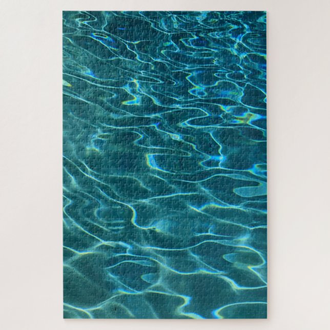 Puzzle Aqua Blue Water Motif, ondulations océaniques (Vertical)