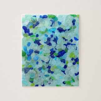 Puzzle Aqua en verre de mer et photo bleue