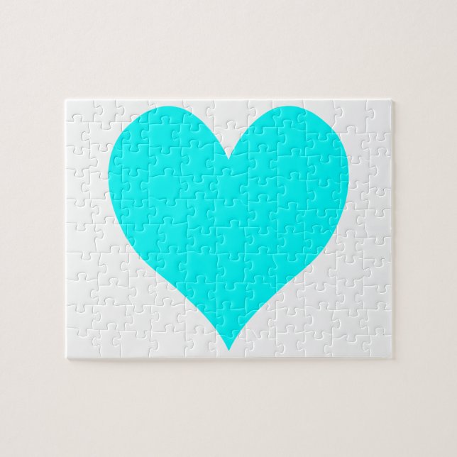 Puzzle Aqua Heart (Horizontal)