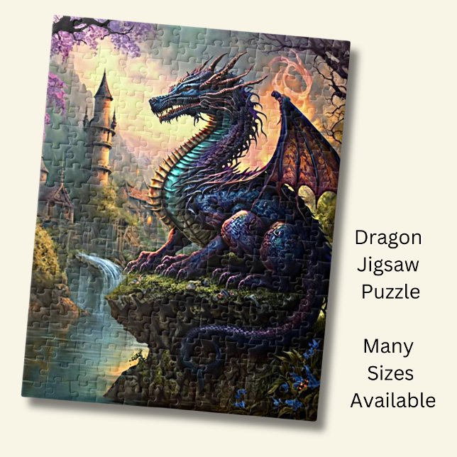 Puzzle Aqua Purple Dragon près de River (Créateur téléchargé)