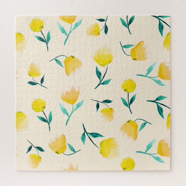 Puzzle Aquarelle Abstrait Motif de pivoine florale (Vertical)