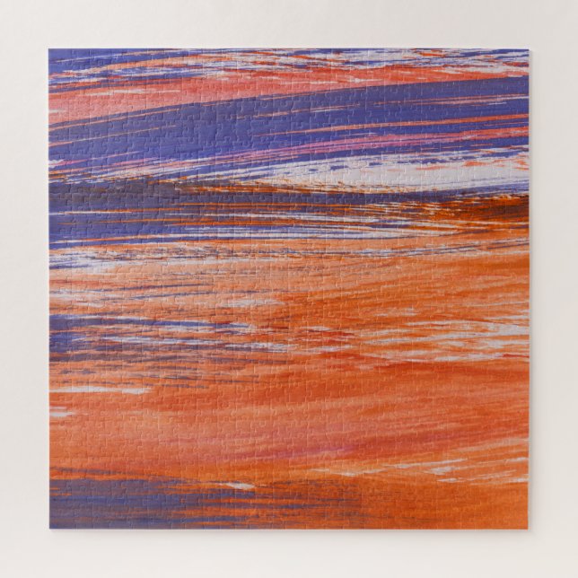 Puzzle Aquarelle Abstraite : Bleu orange (Vertical)