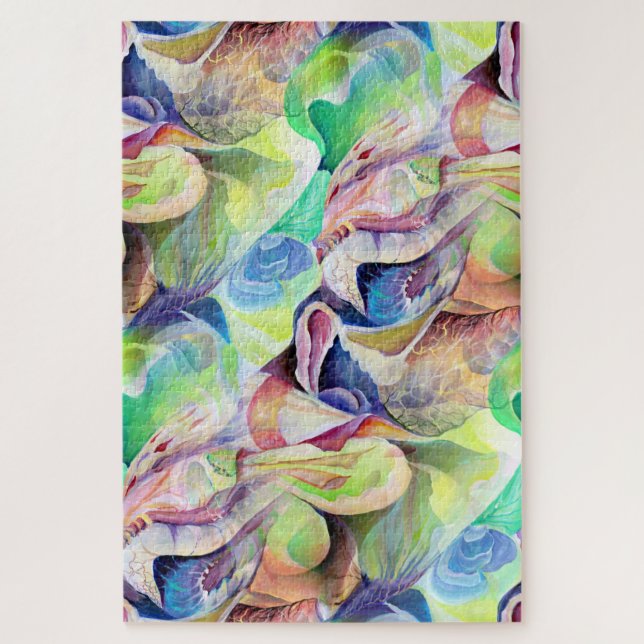 Puzzle Aquarelle Abstraite Pastel aux couleurs écotiques (Vertical)