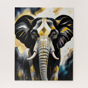 Puzzle Aquarelle Abstraite Peinture d'un éléphant
