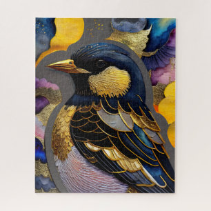 Puzzle Aquarelle Abstraite Peinture d'un oiseau