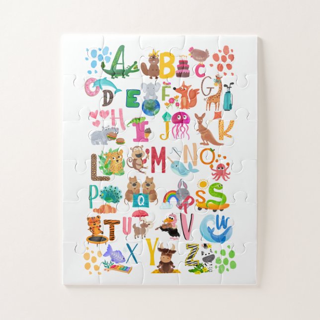 Puzzle Aquarelle Alphabet animal Adorable (Vertical)
