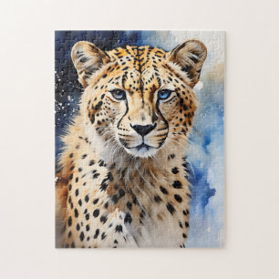 Puzzle Aquarelle Animal Safari Cheetah
