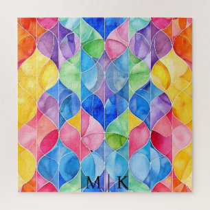 Puzzle Aquarelle Arc-en-ciel en verre
