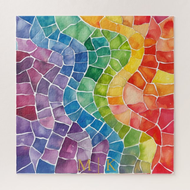 Puzzle Aquarelle Arc-en-ciel en verre (Vertical)