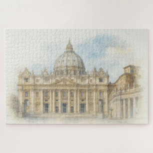 Puzzle Aquarelle Basilique Saint-Pierre du Vatican Italie