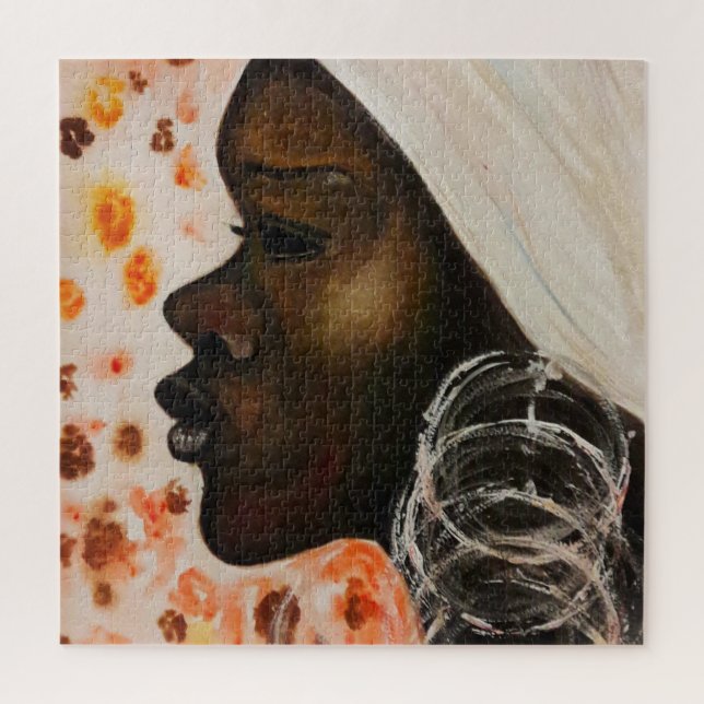 Puzzle Aquarelle - Beauté africaine - (Vertical)