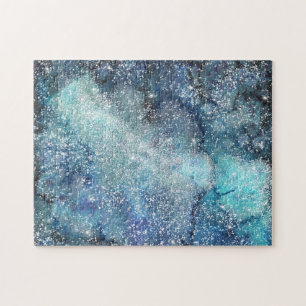 Puzzle Aquarelle bleu foncé Univers Galaxie Spirituelle