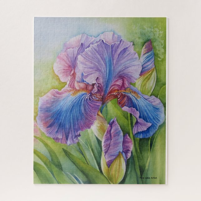 Puzzle Aquarelle Blue Iris  (Vertical)