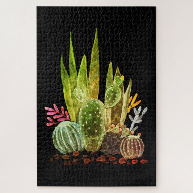 Puzzle Aquarelle, cactus (Vertical)