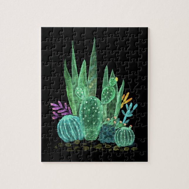 Puzzle Aquarelle, cactus (Vertical)