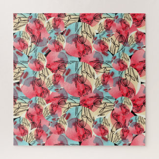 Puzzle Aquarelle chaude froide Florale géométrique