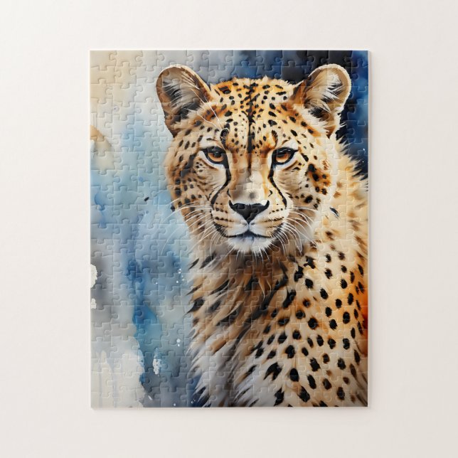 Puzzle Aquarelle Cheetah Afrique (Vertical)