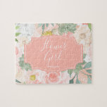 Puzzle Aquarelle Chic Peach Mint Floral Flower Girl<br><div class="desc">Chic Peach Mint Moderne Aquarelle Succulente Florale Arrière - plan Mariage Monogramme Été ou Fleurs de Printemps avec Verdure Aquarelle,  polices Moderne et Script,  et design floral élégant. Puzzle tendance et chic Mariage Flower Girl Puzzle! ~ Regardez ma boutique pour voir l'ensemble de la suite mariage pour ce design!</div>