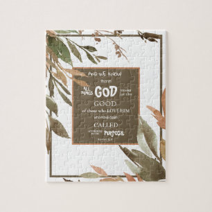 Puzzle Aquarelle Chute laisse Romains 8:28 Verse de la Bi