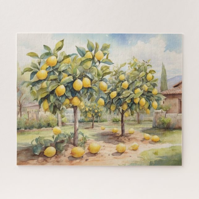 Puzzle Aquarelle citronniers (Horizontal)