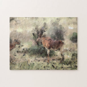 Puzzle Aquarelle colorée Abstraite Peint Wild Antelope