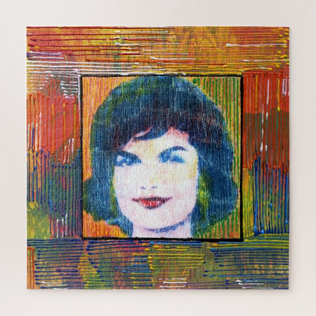 Puzzle Aquarelle colorée moderne Jackie Kennedy collage (Vertical)