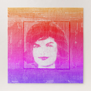 Puzzle Aquarelle colorée moderne Jackie Kennedy collage