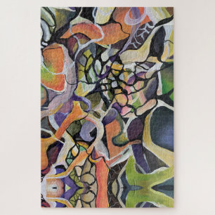 Puzzle Aquarelle complexe Abstraite géométrique et linéai