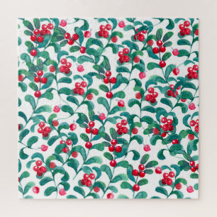 Puzzle Aquarelle de baies sauvages, motif sans soudure.