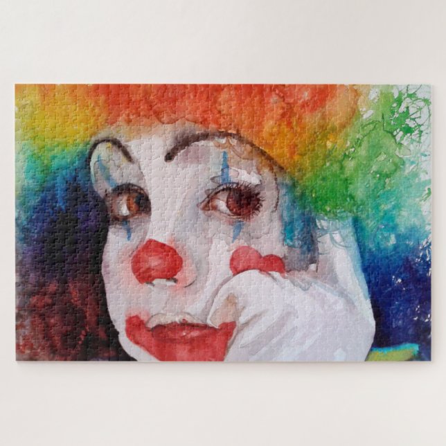 Puzzle aquarelle de bébé clown (Horizontal)