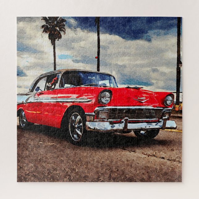 Puzzle Aquarelle de Chevrolet Bel Air 1956 (Vertical)