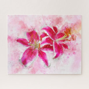 Puzzle Aquarelle de fleur de Stargazer Lily - wb 03