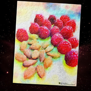 Puzzle Aquarelle de framboises et d'amandes
