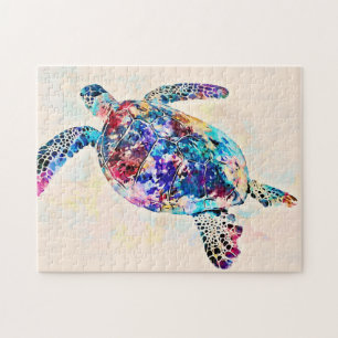 Puzzle Aquarelle de la tortue de mer d'Hawaï