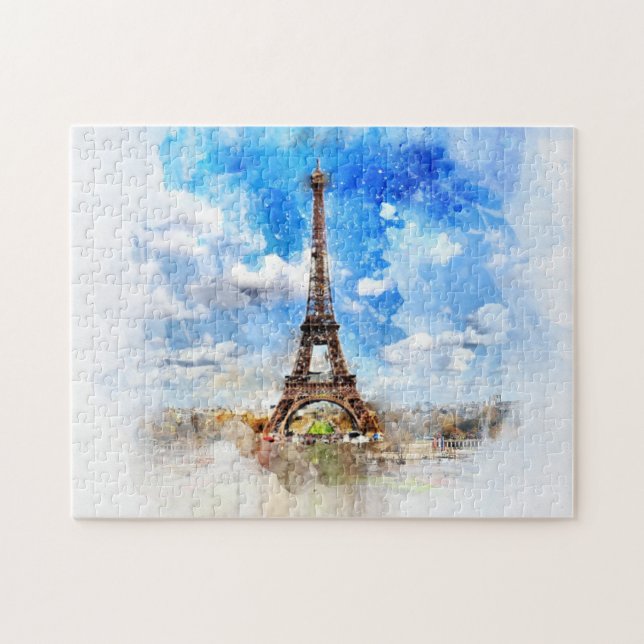 Puzzle Aquarelle de la Tour Eiffel (Horizontal)