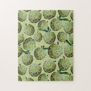 Puzzle Aquarelle de pomme de sucre   Vert