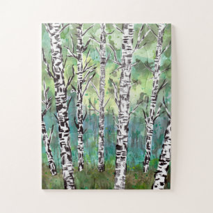 Puzzle Aquarelle des bois de bouleau