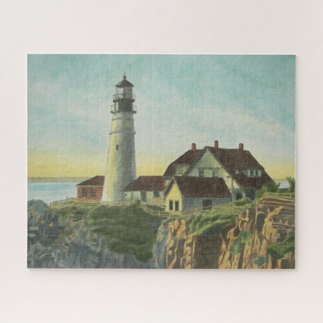 Puzzle Aquarelle du phare de Portland Head (Horizontal)