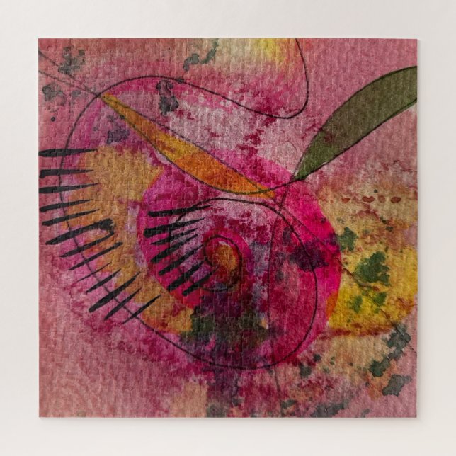 Puzzle Aquarelle Et Encre Belle Peinture Abstraite (Vertical)