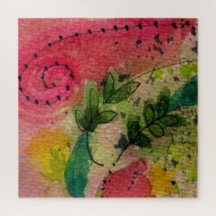Puzzle Aquarelle Et Encre Impressionnisme Abstrait Art