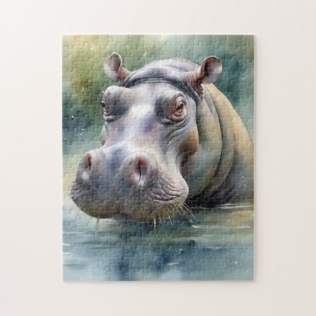 Puzzle Aquarelle Ethereal Hippo (Vertical)
